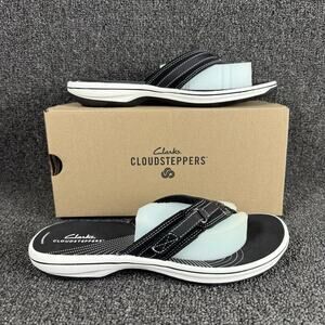 Clark's Sea Breeze Cloudsteppers Sandals 25506 Black Women’s Size 10
